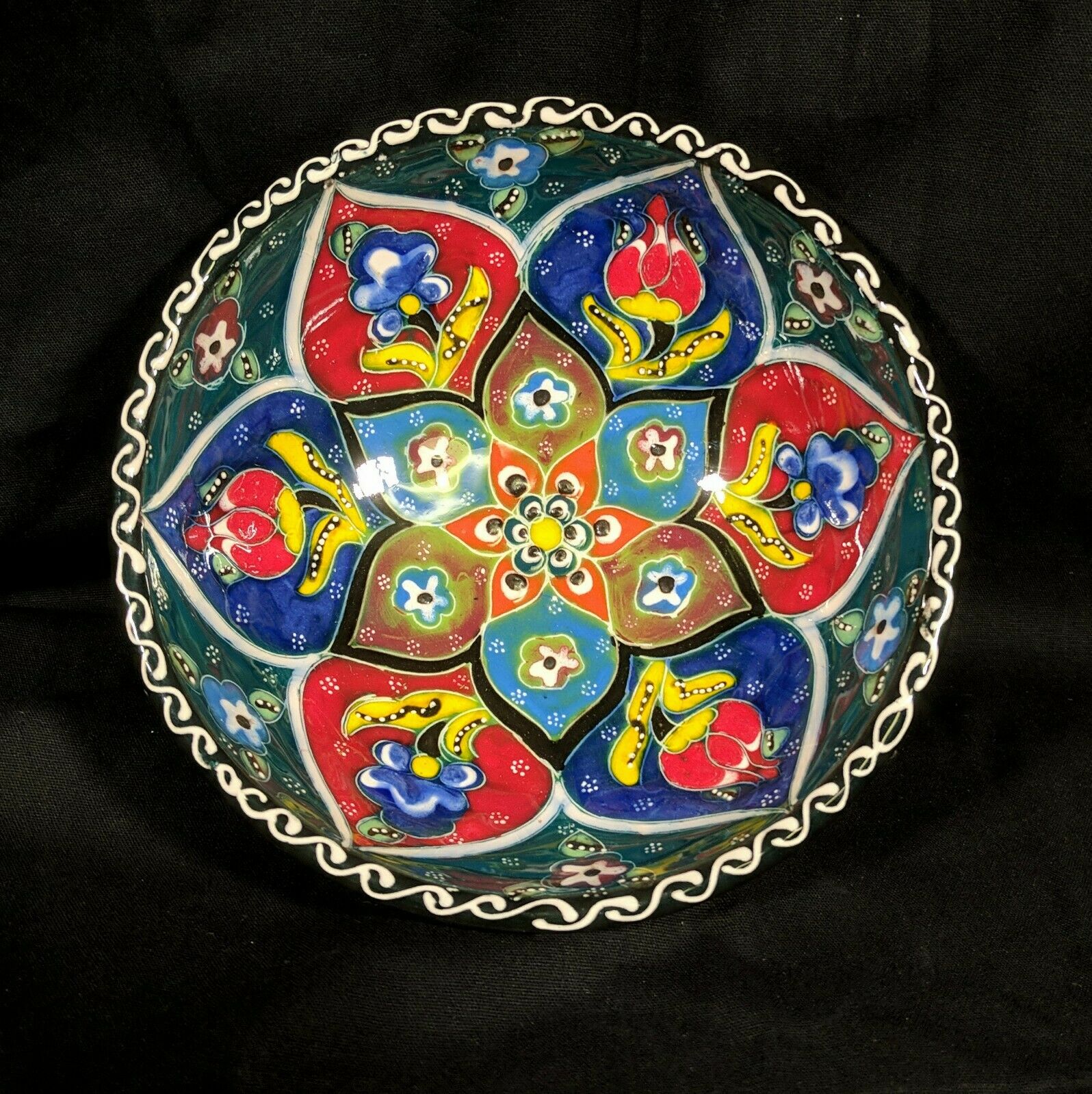 Hand Painted Turkish Iznik Tulip & Floral Pattern 6 1/4 ...
