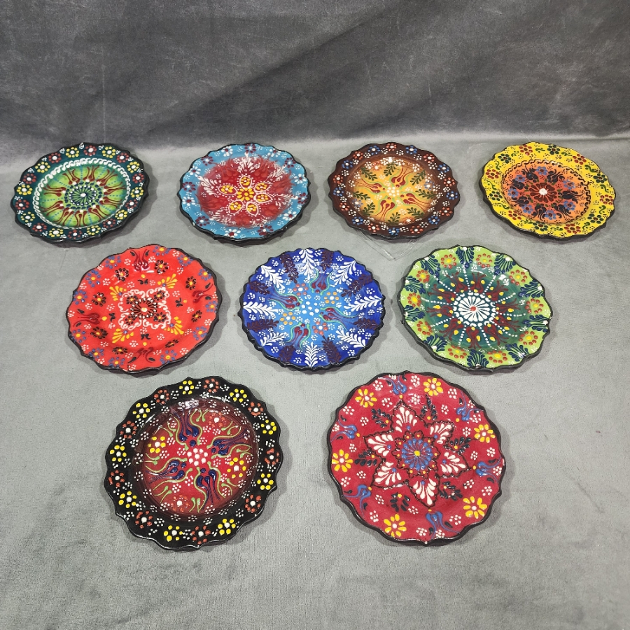 Ceramic Plates - 7 Inch - Turkish Iznik Tulip Floral Pattern